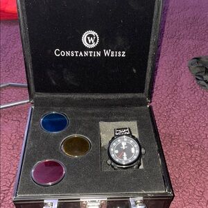 Blue and Black Watch with Interchangeable Lenses